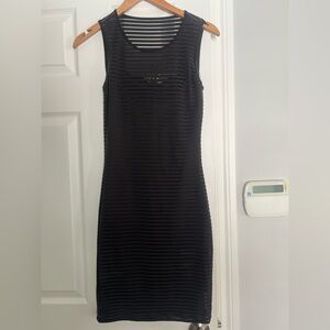 Dynamite Black Striped Midi Dress